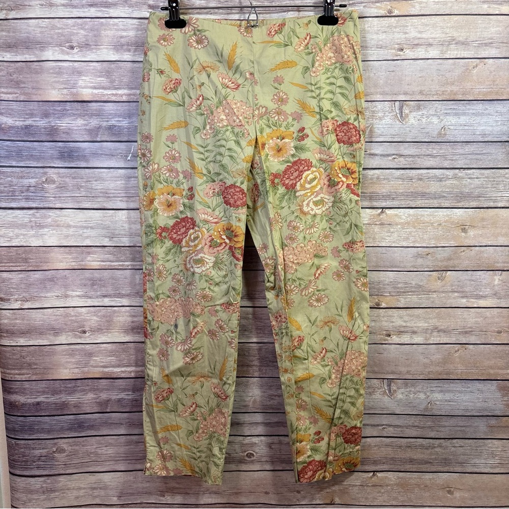 Lauren by Ralph Lauren Floral Pants Pale Green Size 6
